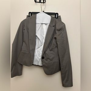 H&M grey blazer and skirt set in size 4
